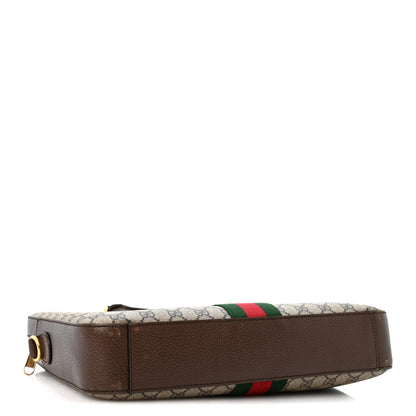 Gucci GG Supreme Monogram Textured Calfskin Web Medium Ophidia Briefcase Beige Ebony New Acero 4 of 11