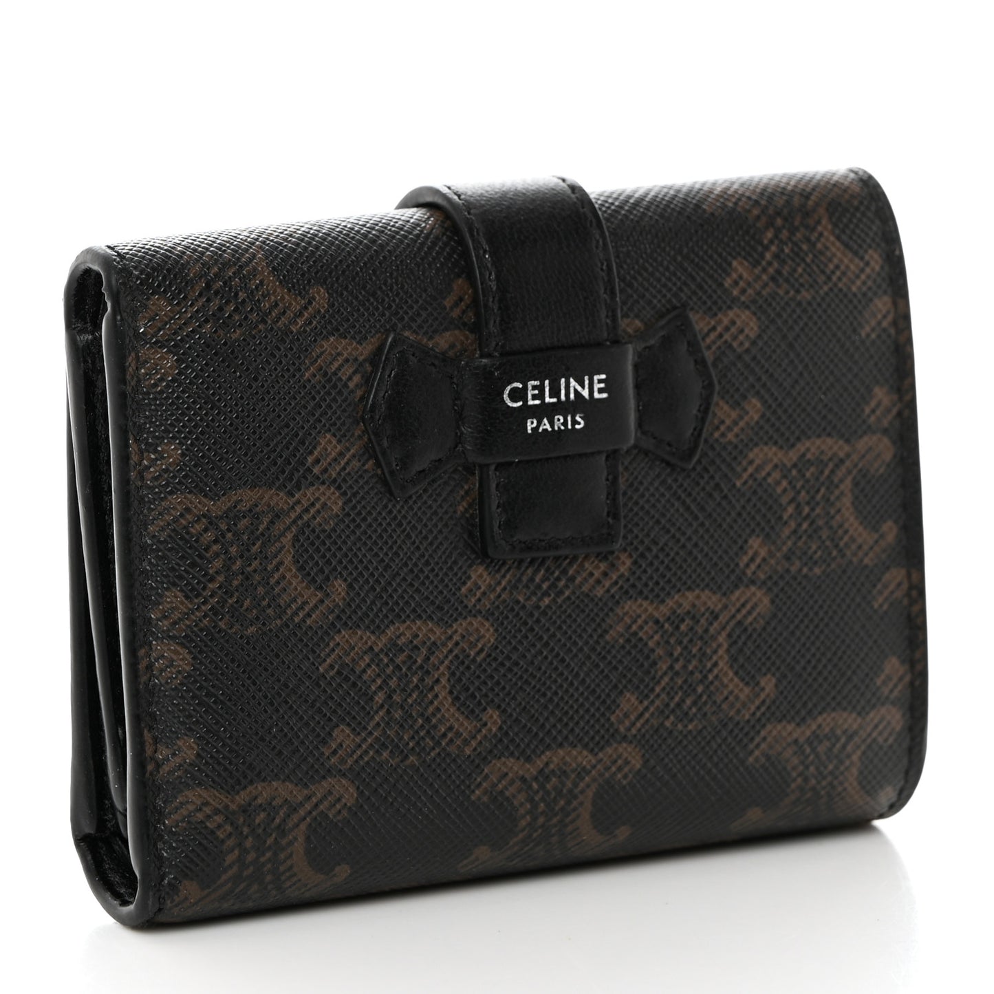 Canvas Triomphe Medium Strap Wallet Black