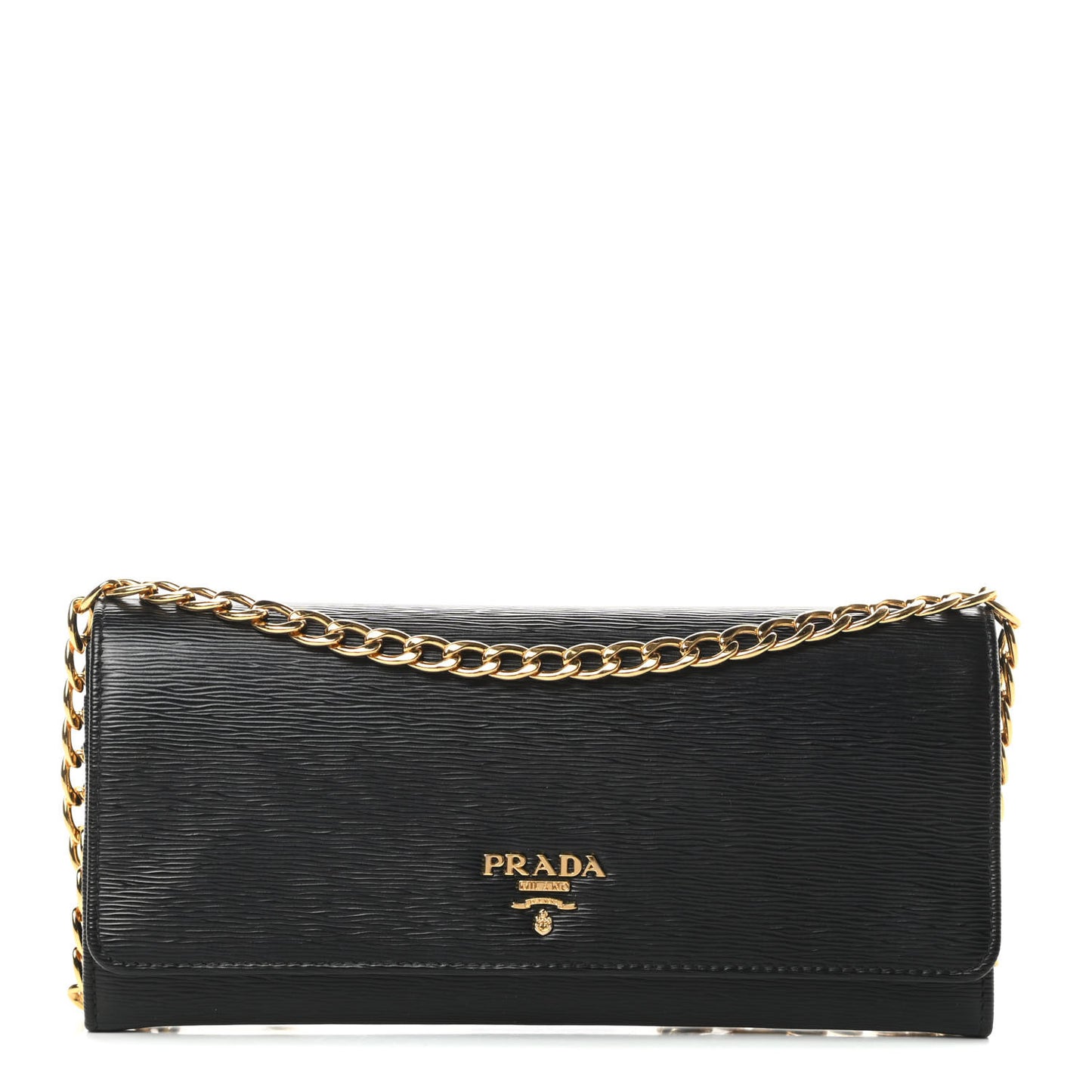 Vitello Move Metal Oro Chain Wallet Black