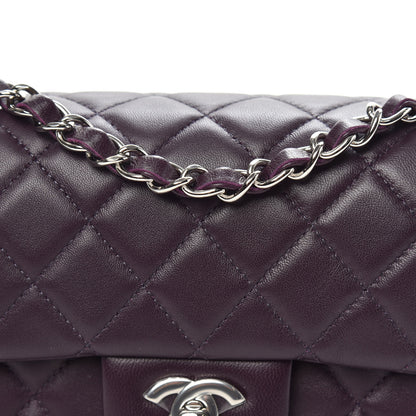 Chanel Lambskin Quilted Mini Rectangular Flap Dark Purple 11 of 12