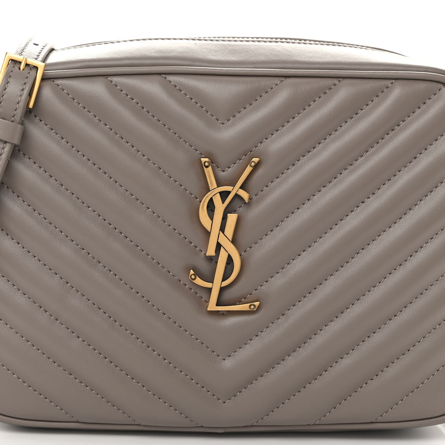 Saint Laurent Calfskin Matelasse Monogram Lou Camera Bag Greyish Brown 7 of 9