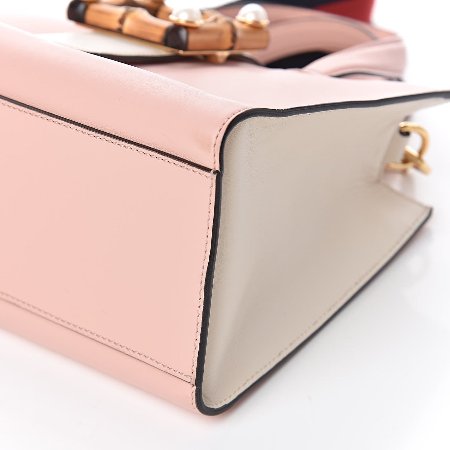 Nappa Small Bamboo Buckle Top Handle Bag Perfect Pink