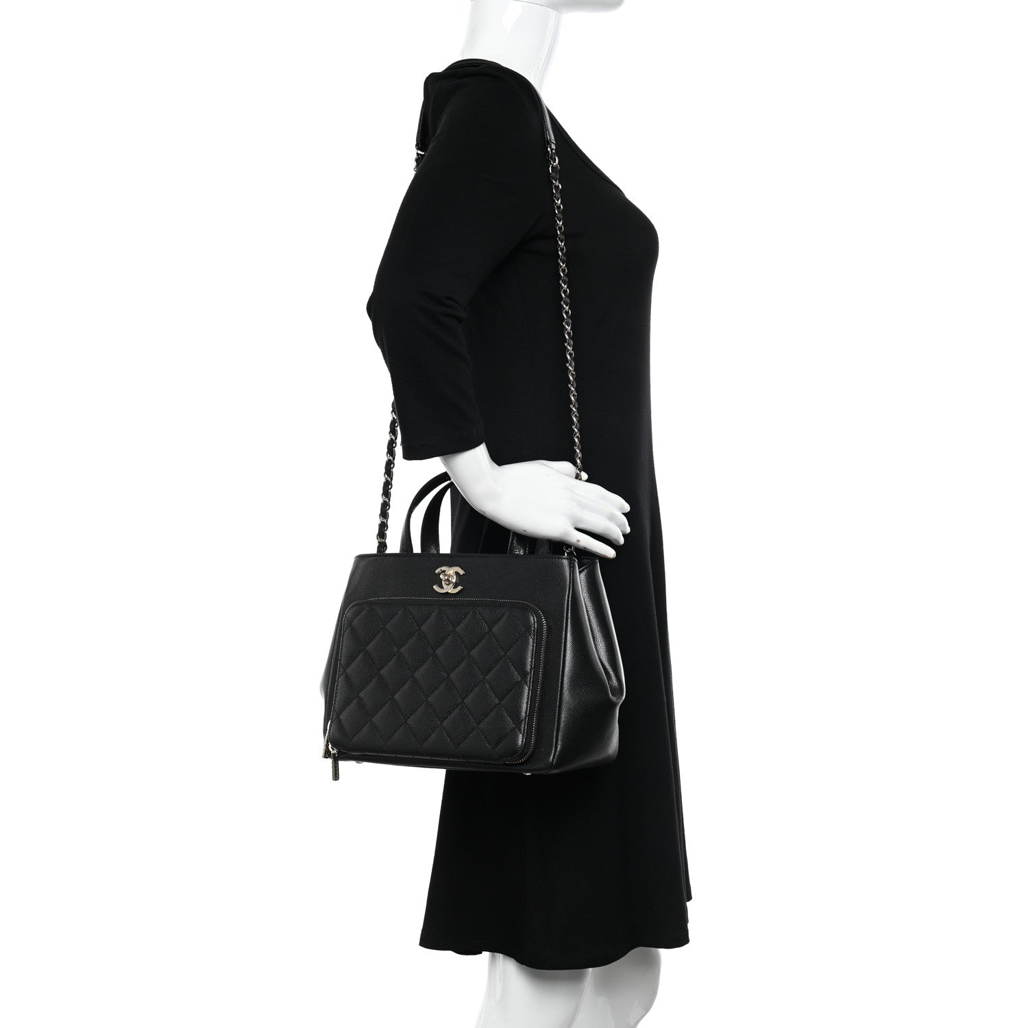 Chanel Caviar Quilted Small Business Affinity Shopping Bag Black 2 of 10