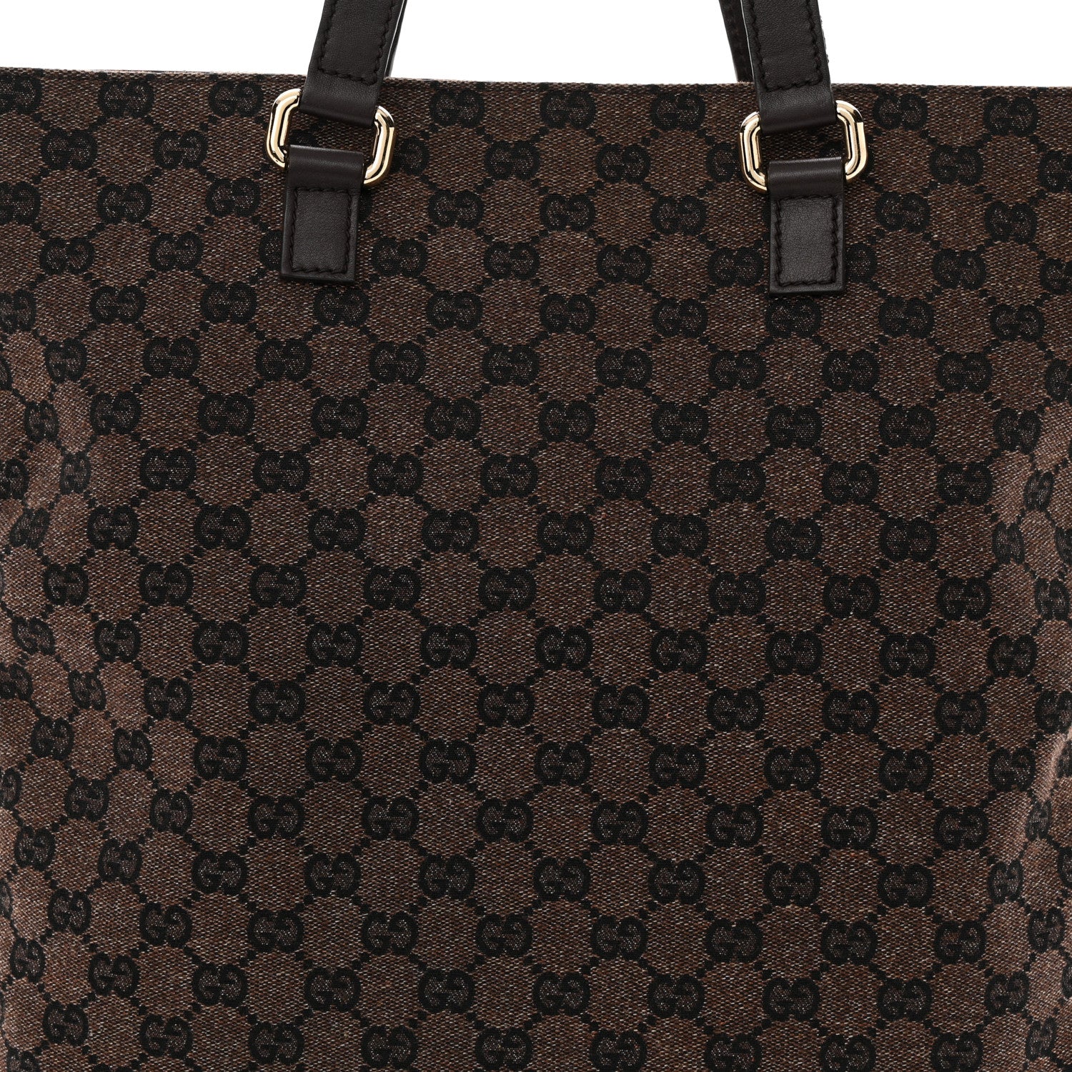 Gucci Calfskin Canvas Monogram Flat Vertical Tote Brown 8 of 11