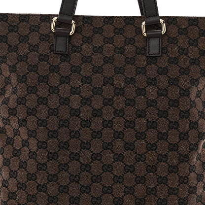 Gucci Calfskin Canvas Monogram Flat Vertical Tote Brown 8 of 11