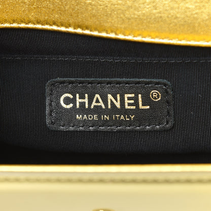 Chanel Metallic Patent Calfskin Quilted Small Boy Flap Gold 6 of 9