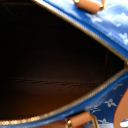 Louis Vuitton Calfskin Monogram Speedy P9 Bandouliere 25 Blue 6 of 10