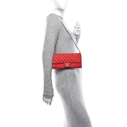 Chanel Lambskin Quilted Chain Clutch Flap Red 2 of 11