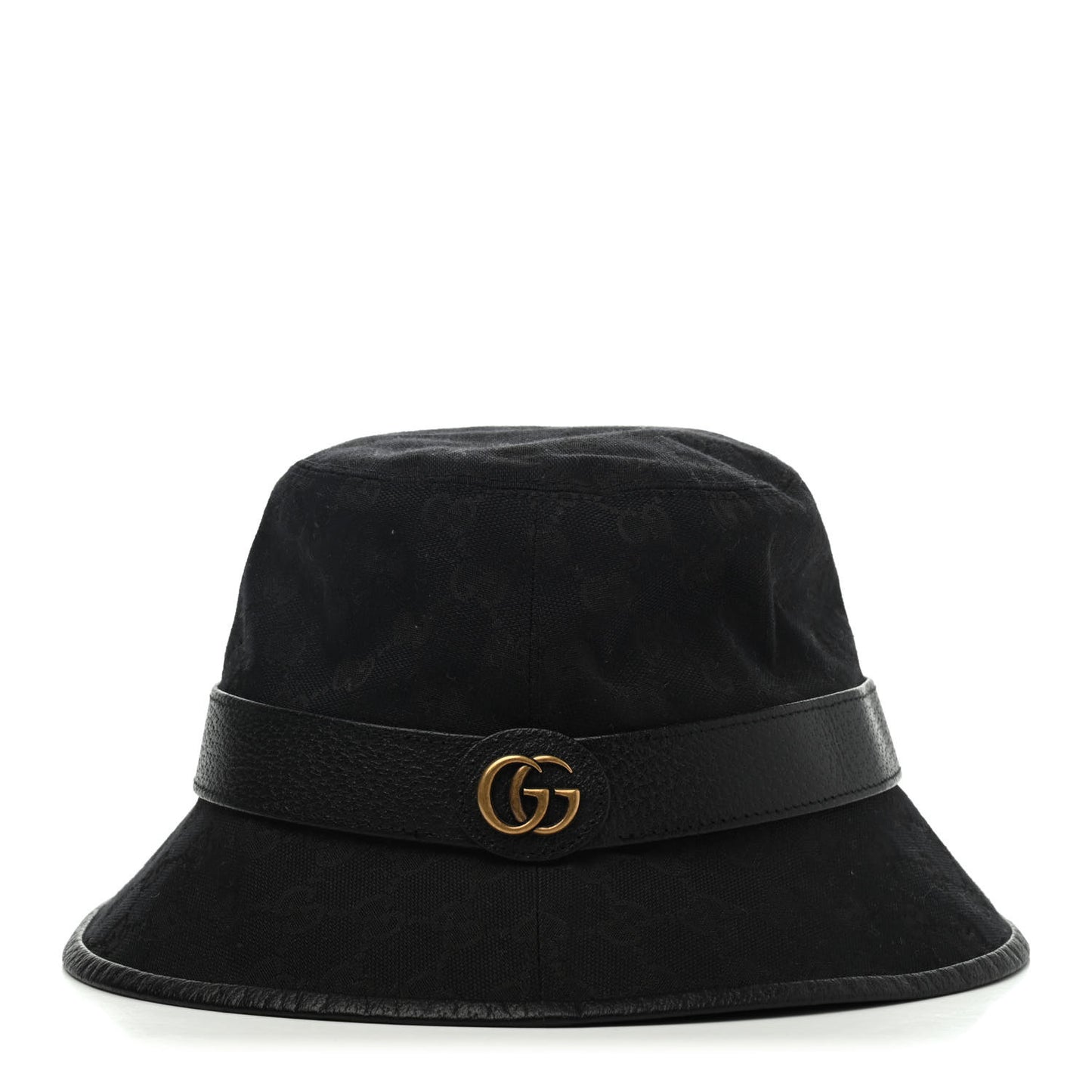 Monogram Textured Dollar Calfskin GG Jago Bucket Hat L Black