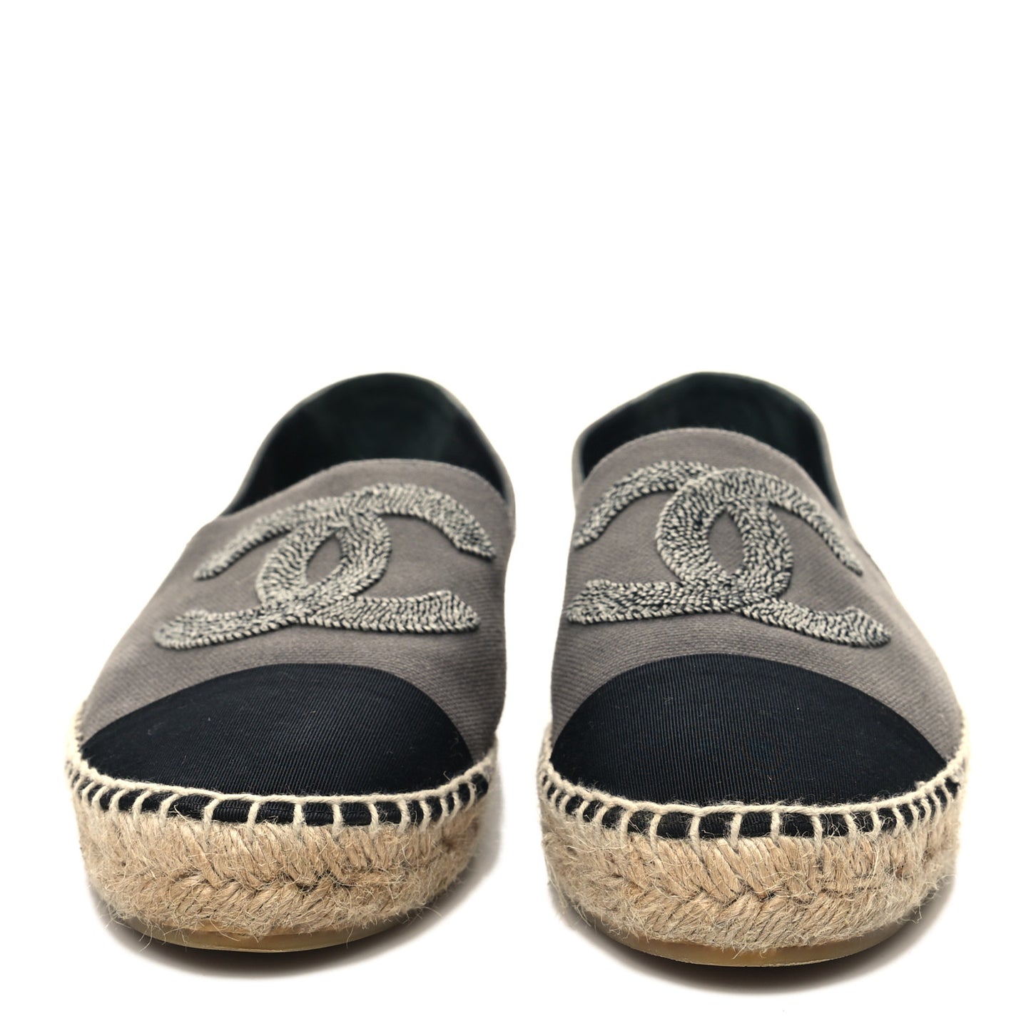 Canvas Grosgrain CC Espadrilles 40 Grey
