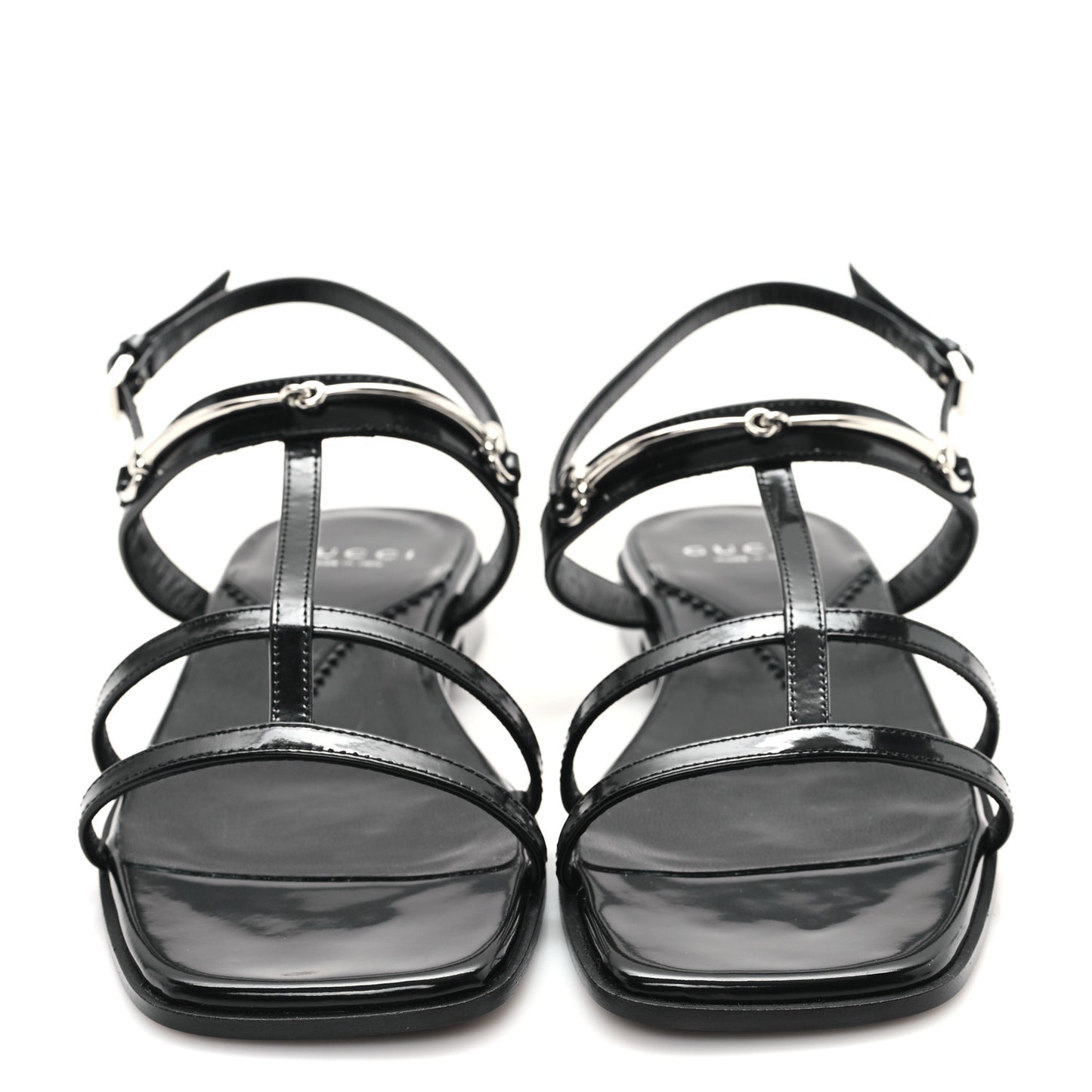 Calfskin Horsebit Divine Slingback Sandals 38 Black