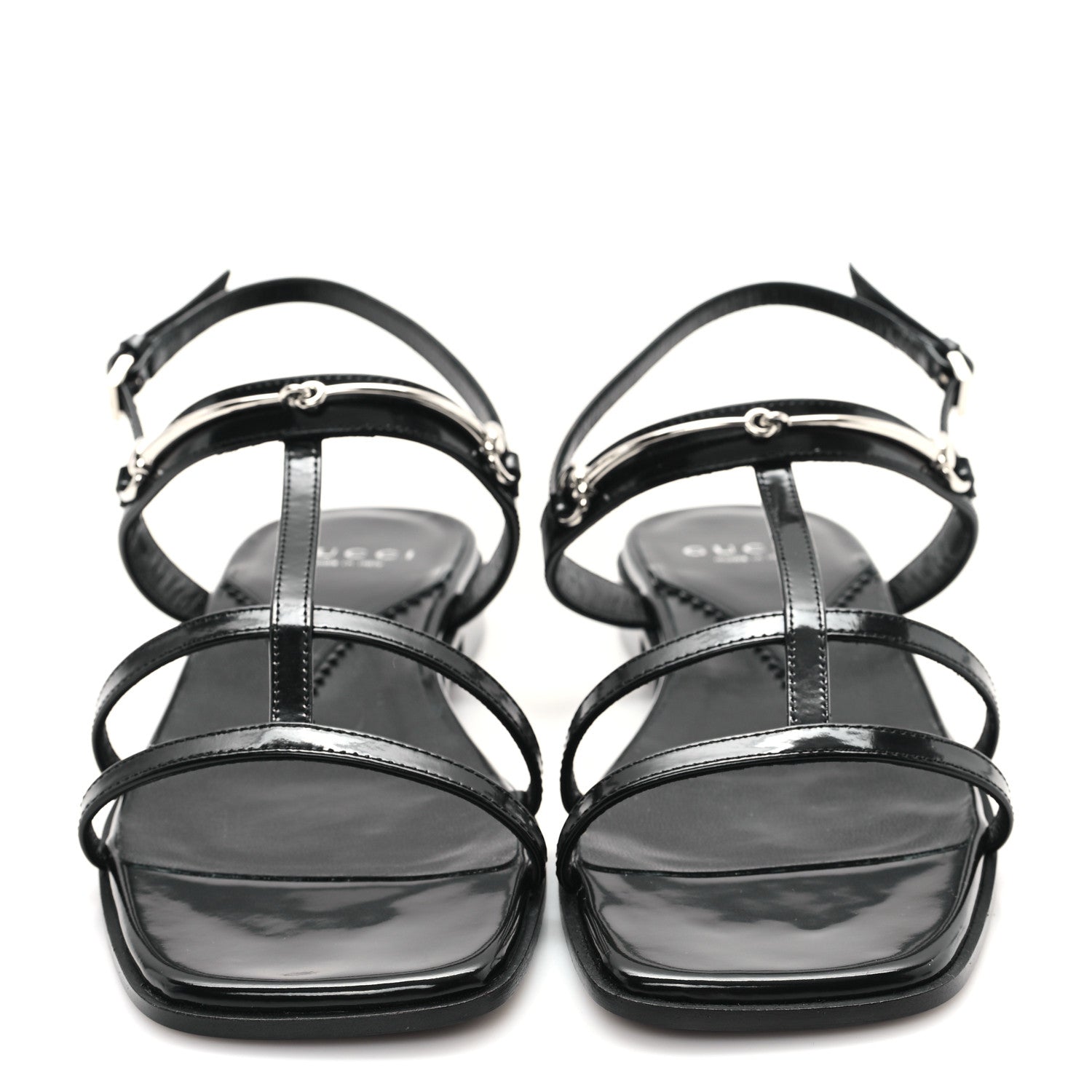 Gucci Calfskin Horsebit Divine Slingback Sandals 38 Black 3 of 9