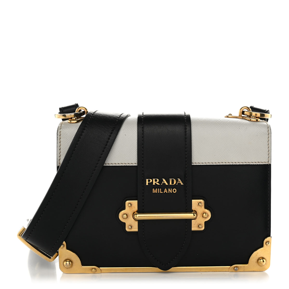 City Calf Saffiano Cahier Bag Talco Black