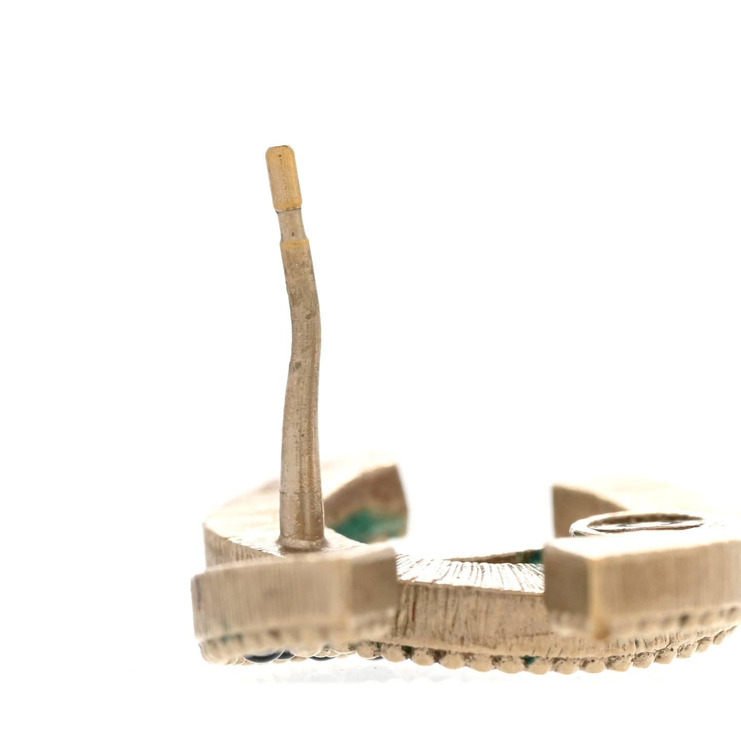 Bead CC Earrings Light Gold Black