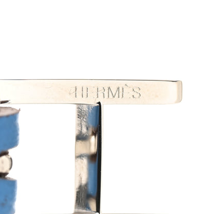 Hermes Swift Epsom Hapi Triple Tour Wrap Bracelet M Bleu Hydra Gold 5 of 8