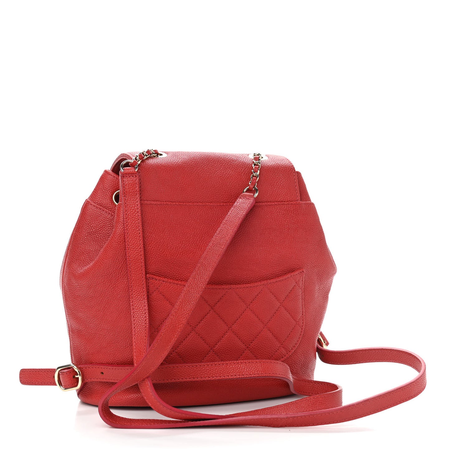 Caviar Quilted Backpack Red