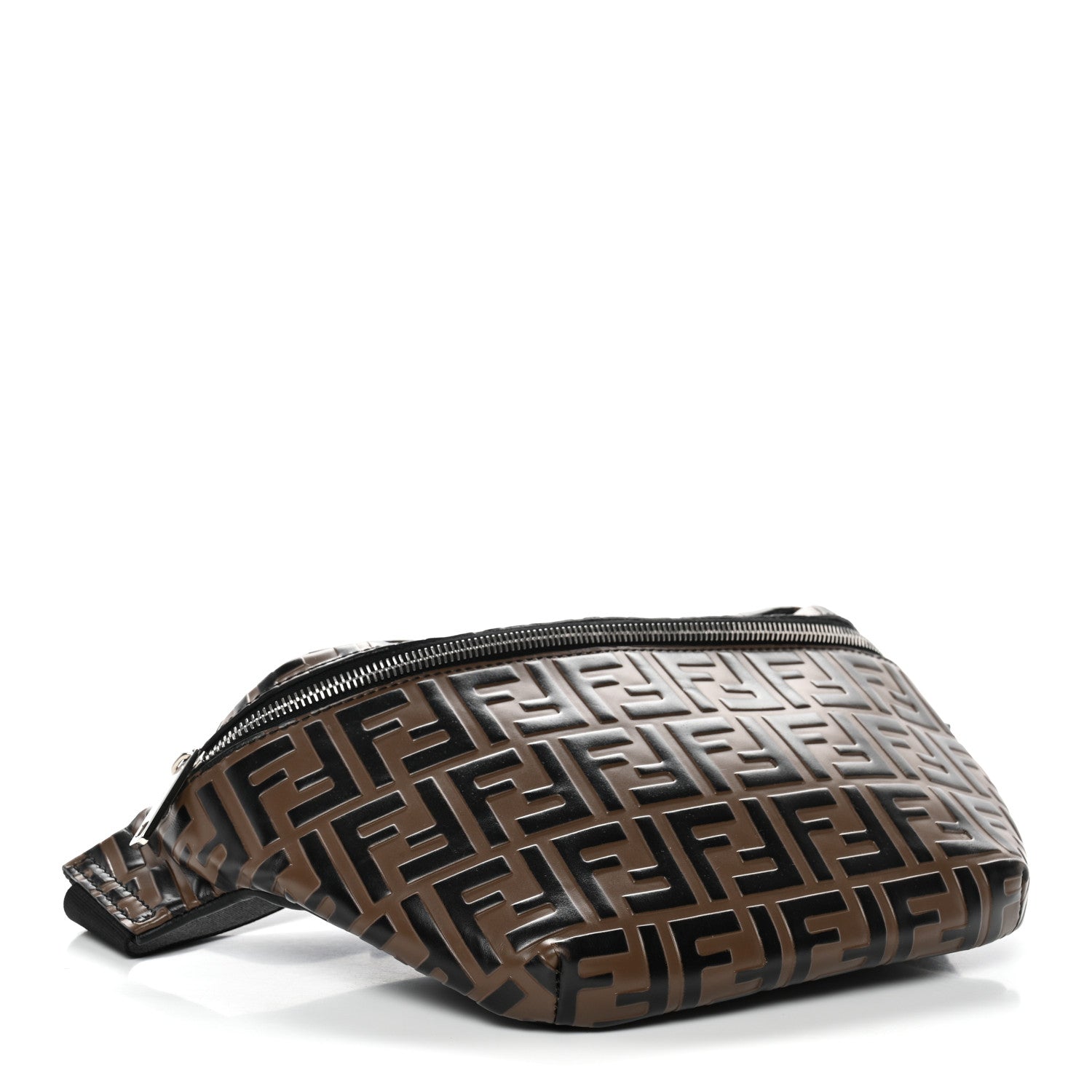 Fendi Vitello Century Bi-Color FF 1974 Embossed Belt Bag Maya Black 4 of 10