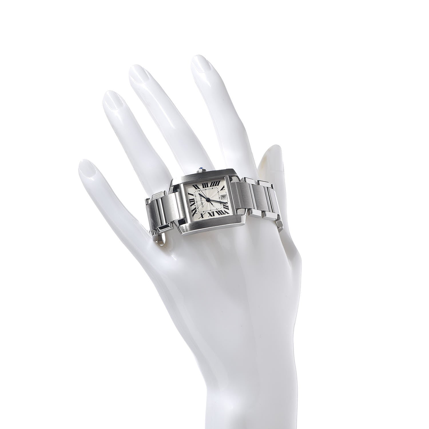 Cartier Stainless Steel 28mm Tank Francaise Automatic Watch 2 of 9