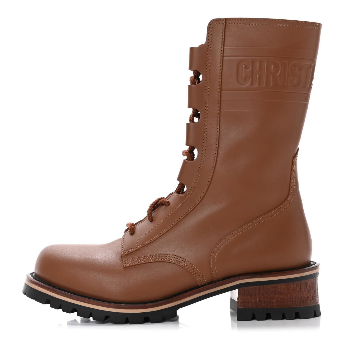 Calfskin Dior Quest 35mm Hiking Boots 37.5 Golden Saddle