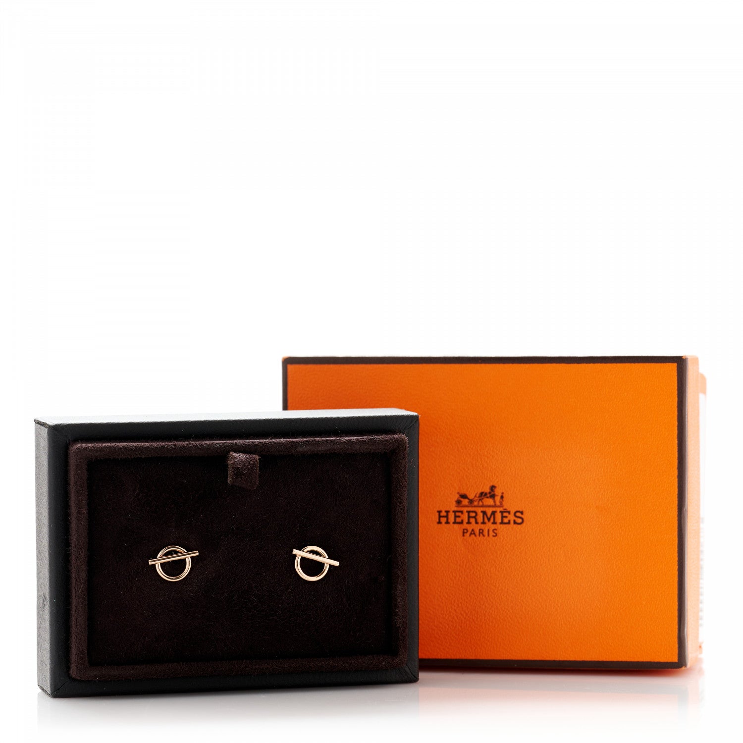 Hermes 18K Rose Gold PM Echappee Earrings 5 of 5