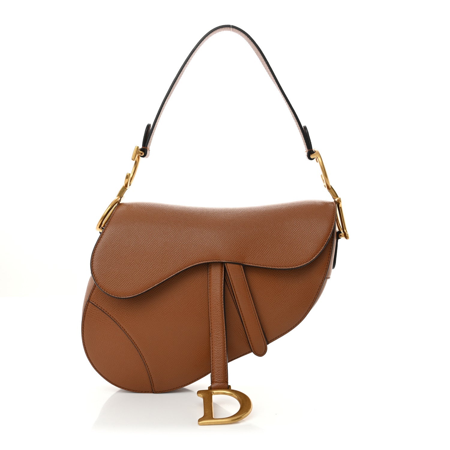 Christian Dior Grained Calfskin Saddle Bag Camello 1 of 11