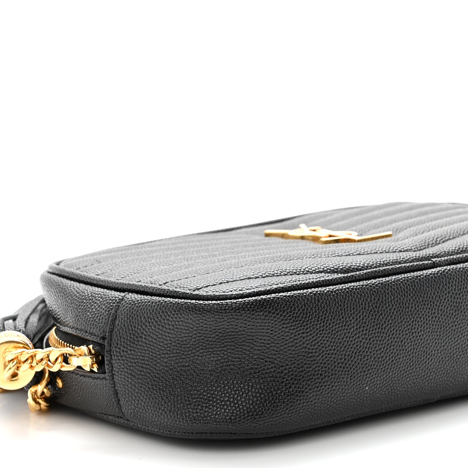 Saint Laurent Grain De Poudre Matelasse Monogram Mini Lou Camera Bag Black 9 of 10