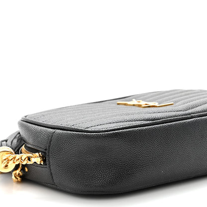 Saint Laurent Grain De Poudre Matelasse Monogram Mini Lou Camera Bag Black 9 of 10