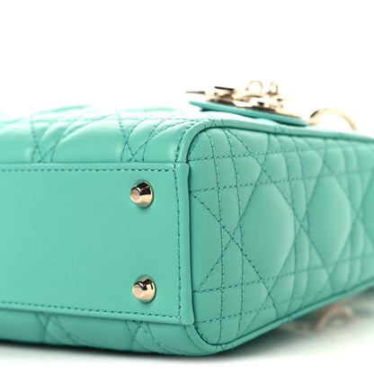 Christian Dior Lambskin Cannage Mini Lady Dior Aquamarina 10 of 10