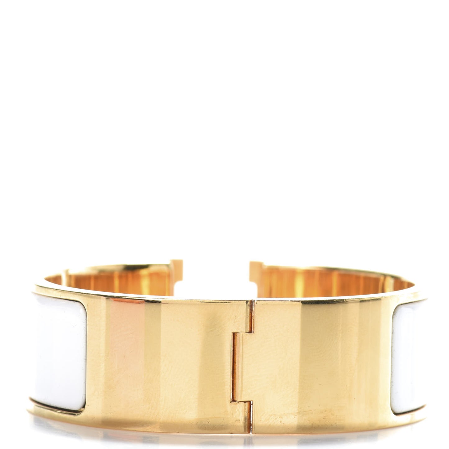 Enamel Wide Clic Clac H Bracelet PM White