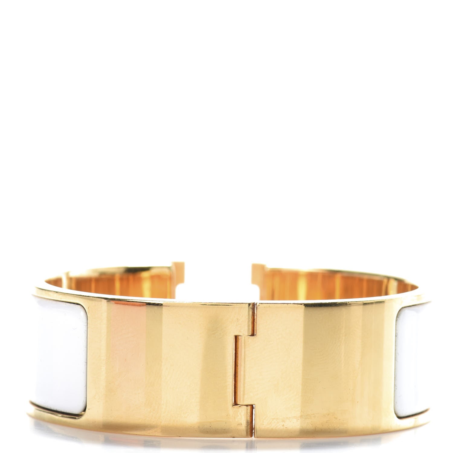 Hermes Enamel Wide Clic Clac H Bracelet PM White 4 of 4