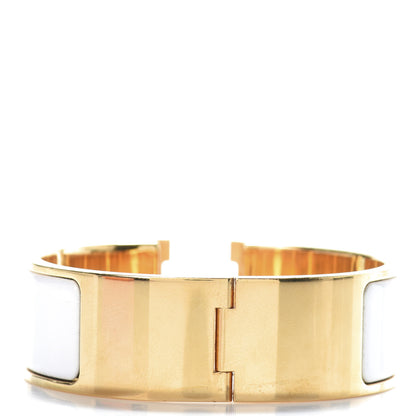 Hermes Enamel Wide Clic Clac H Bracelet PM White 4 of 4