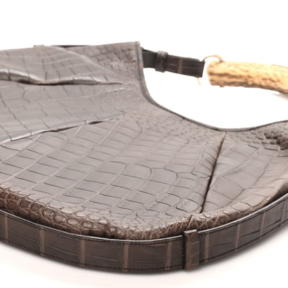 Saint Laurent Alligator Buffalo Horn Mombasa Hobo Brown 8 of 8