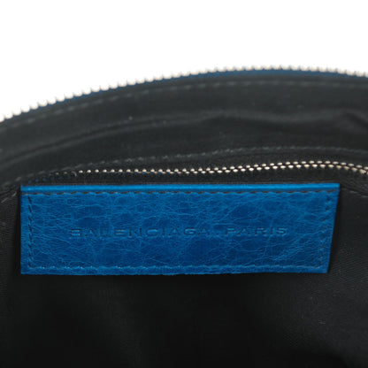 Balenciaga Agneau Giant 21 Silver Hardware Flat Handle Clutch Electric Bleu 6 of 7
