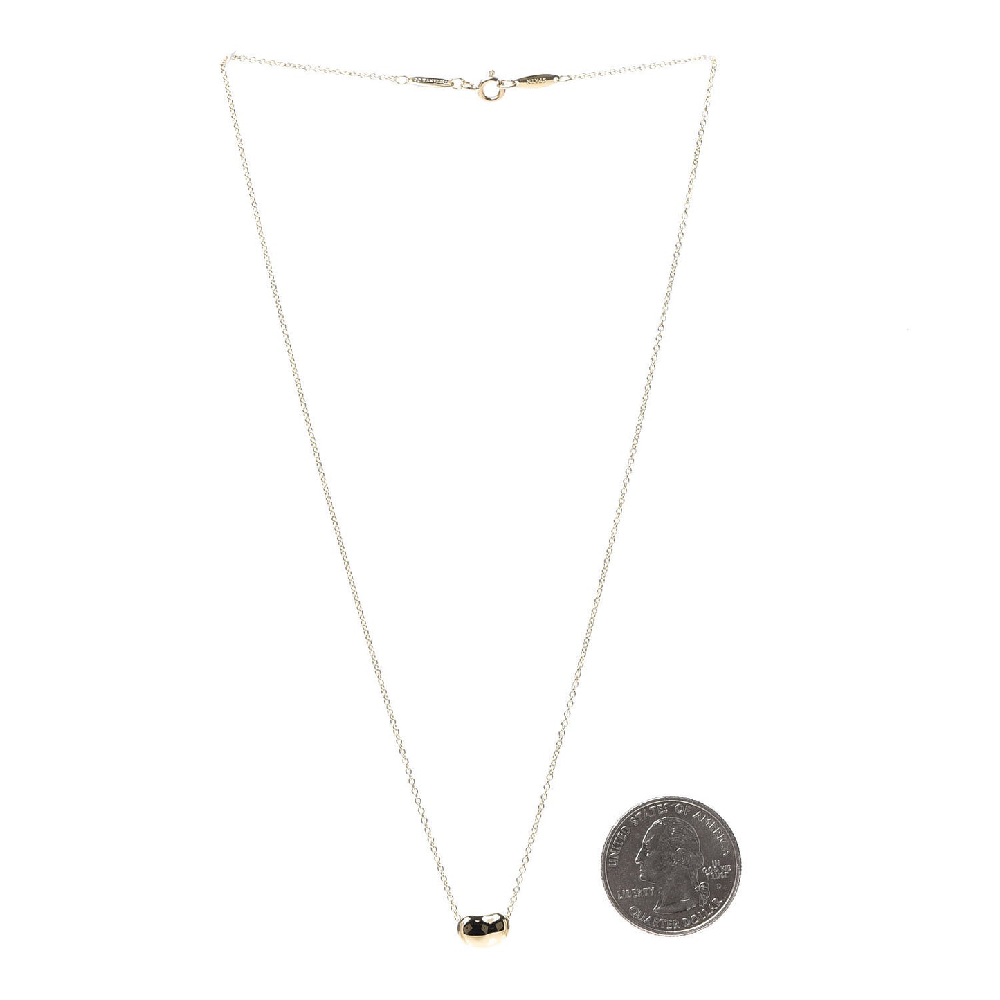18K Yellow Gold 7mm Elsa Peretti Bean Pendant Necklace