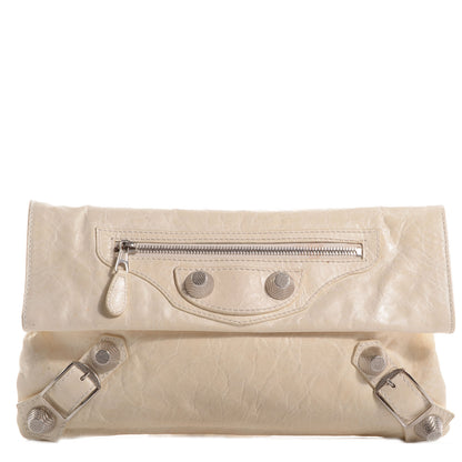 Balenciaga Agneau Giant 21 Silver Hardware Envelope Clutch Praline 1 of 10