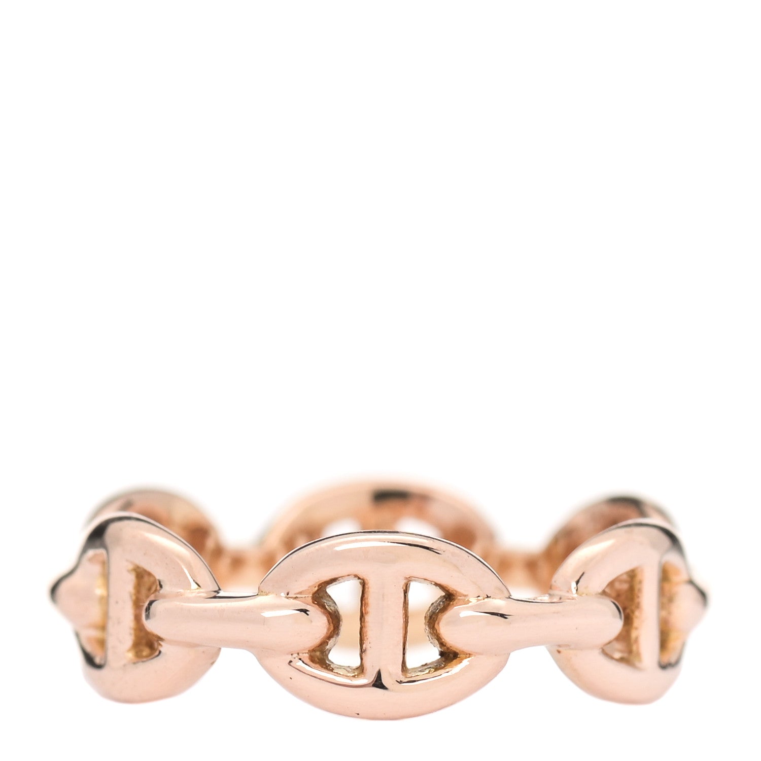 Hermes 18K Rose Gold PM Chaine D'Ancre Enchainee Ring 52 6 3 of 6