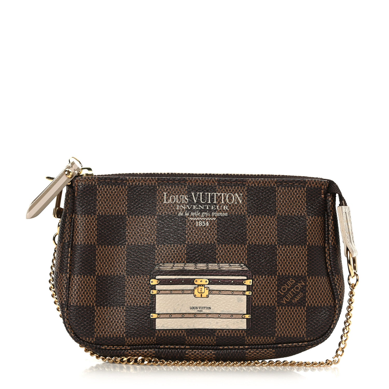 Louis Vuitton Damier Ebene Trunks and Locks Mini Pochette Accessories 1 of 9