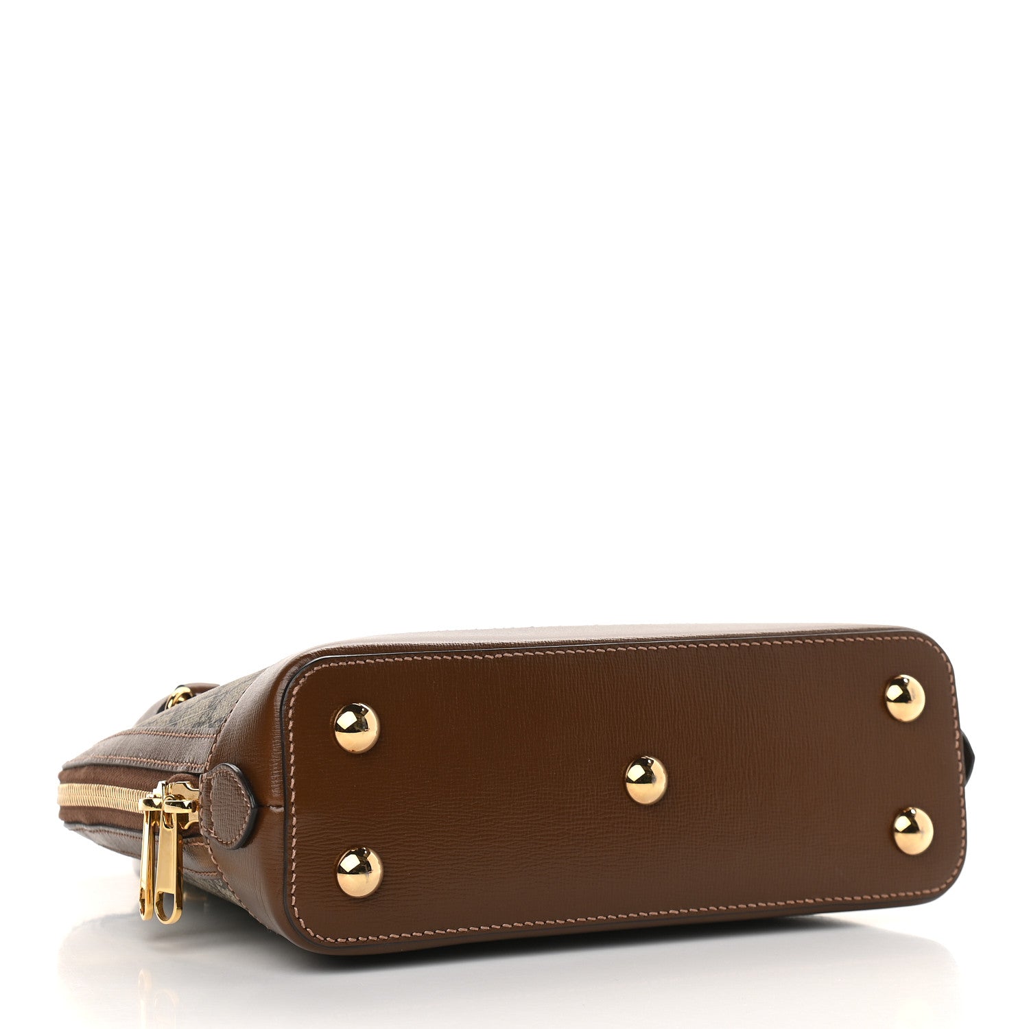 Gucci GG Supreme Monogram Azalea Calfskin Small Horsebit 1955 Top Handle Bag Beige Ebony Brown Sugar 4 of 9