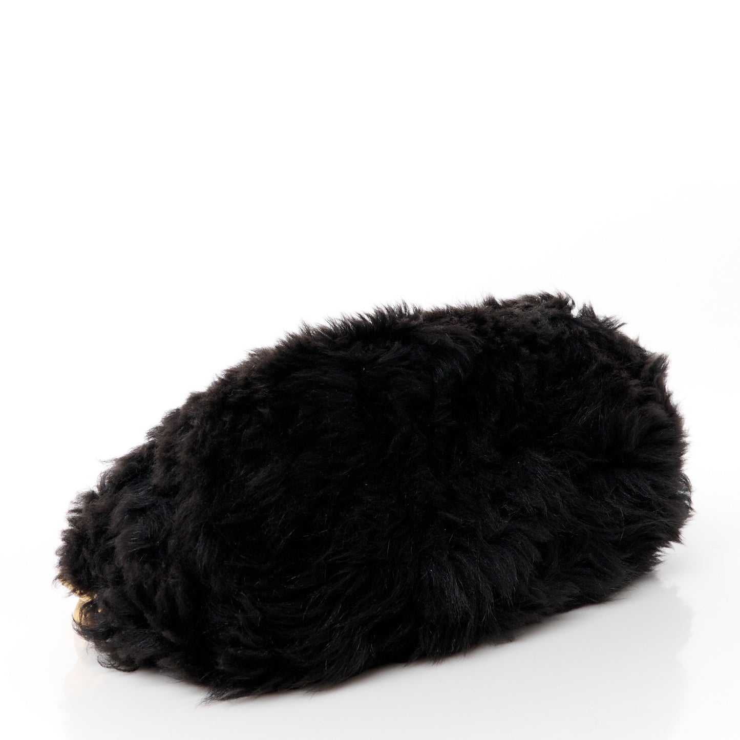 Shearling Lambskin The Pouch Chain Black