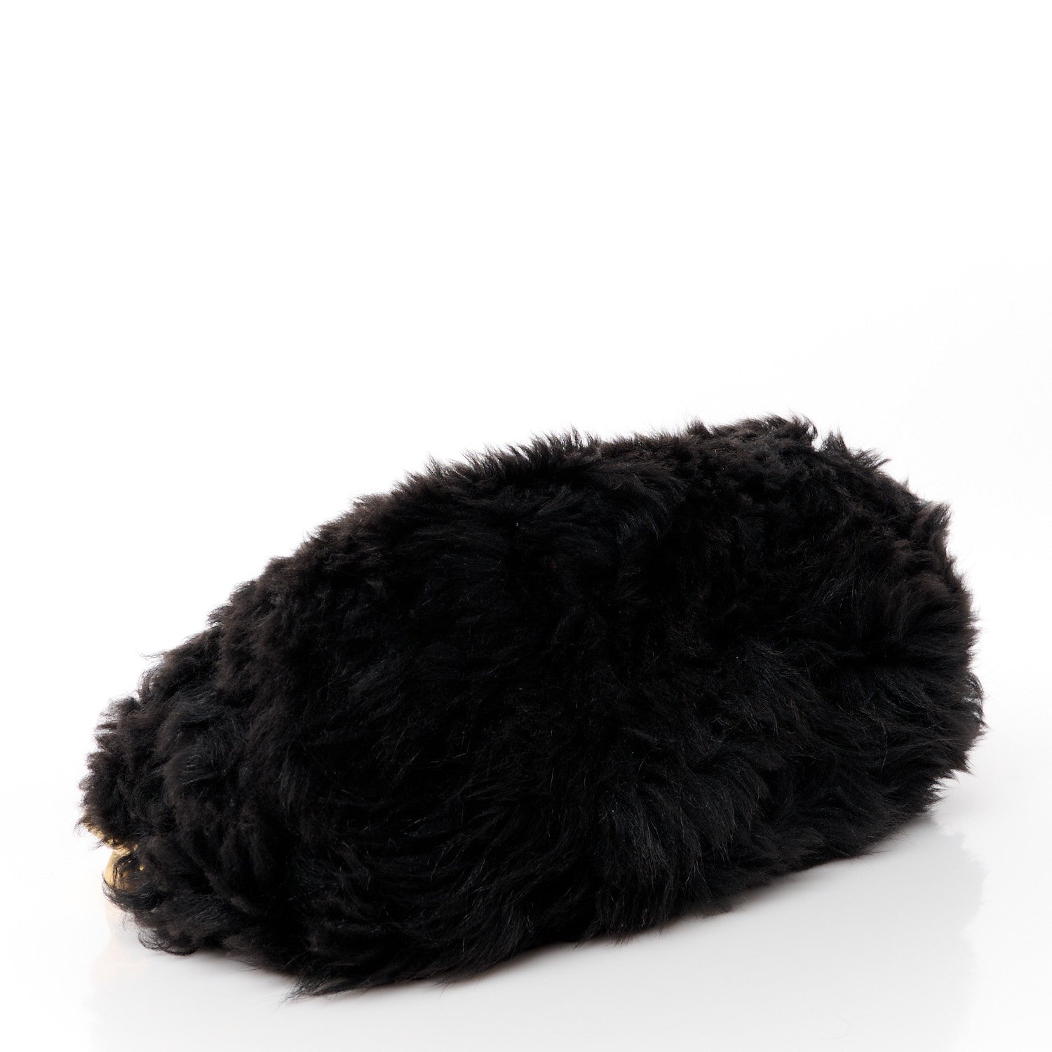 Bottega Veneta Shearling Lambskin The Pouch Chain Black 4 of 11