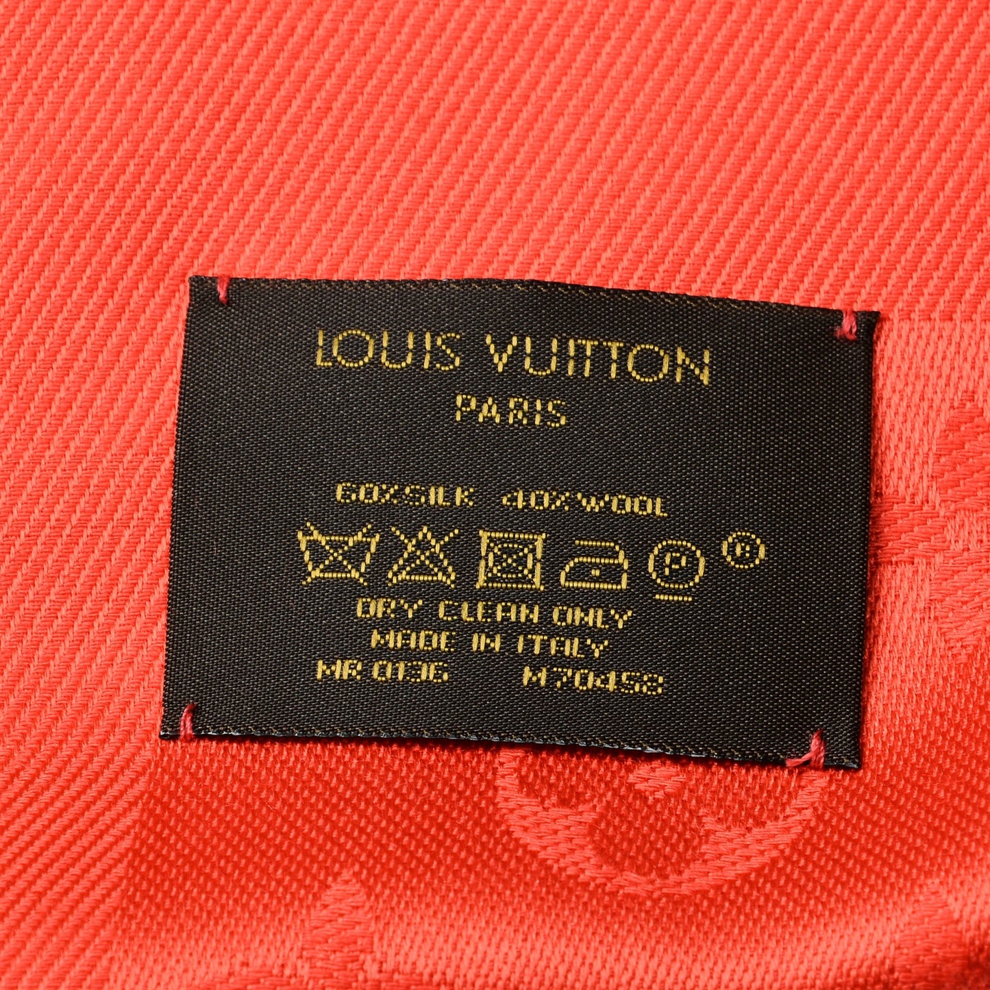 Silk Wool Monogram Shawl Pomme D'Amour