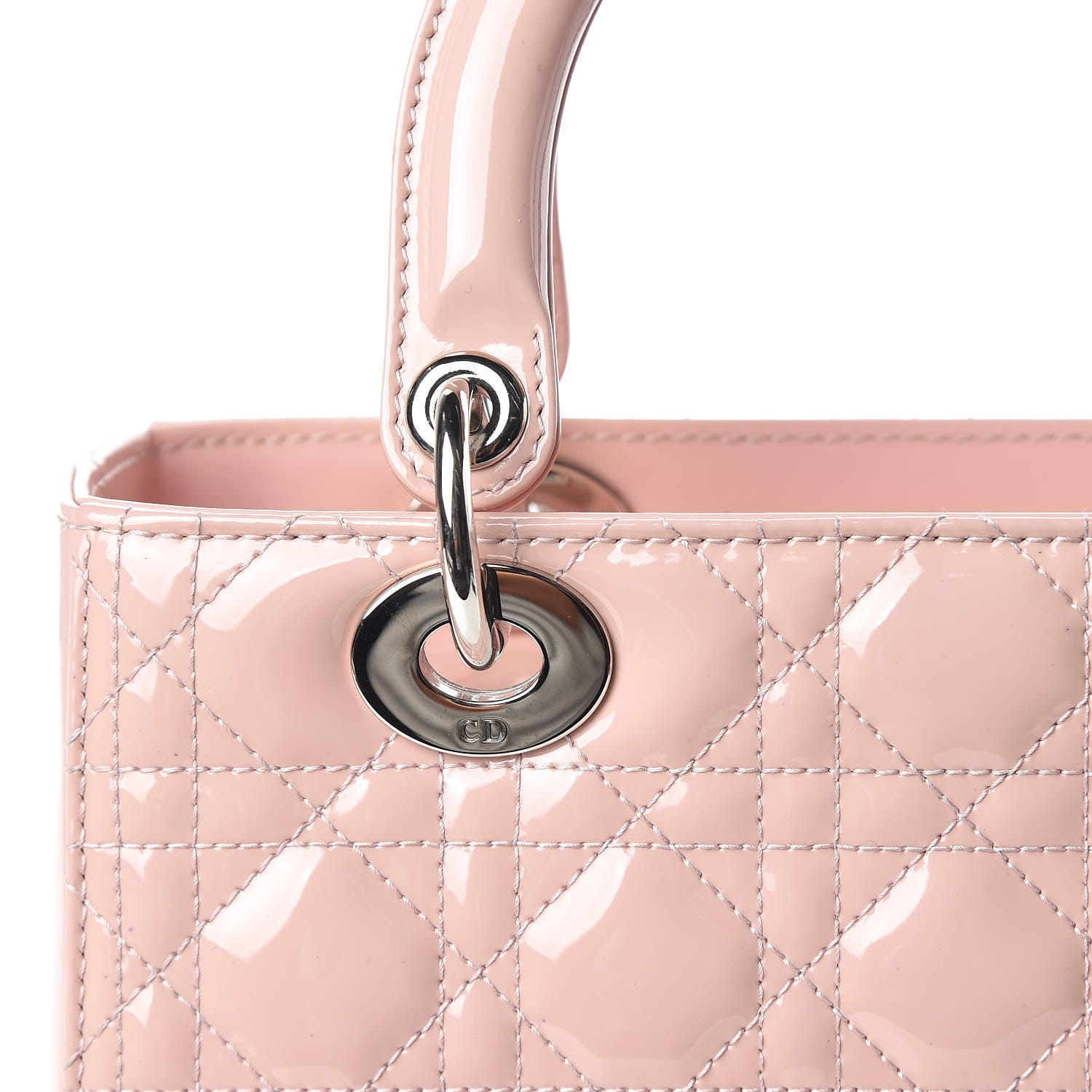 Christian Dior Patent Cannage Medium Lady Dior Rose Clair 12 of 15