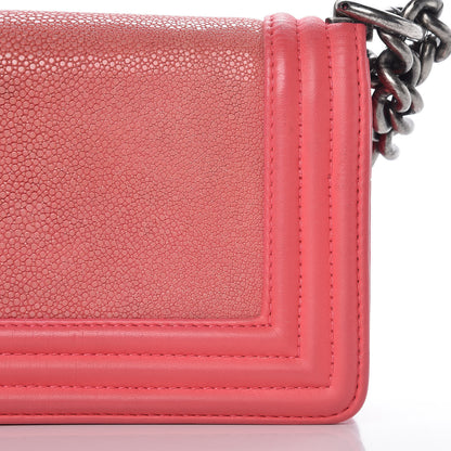 Chanel Galuchat Stingray Small Boy Flap Pink 14 of 19
