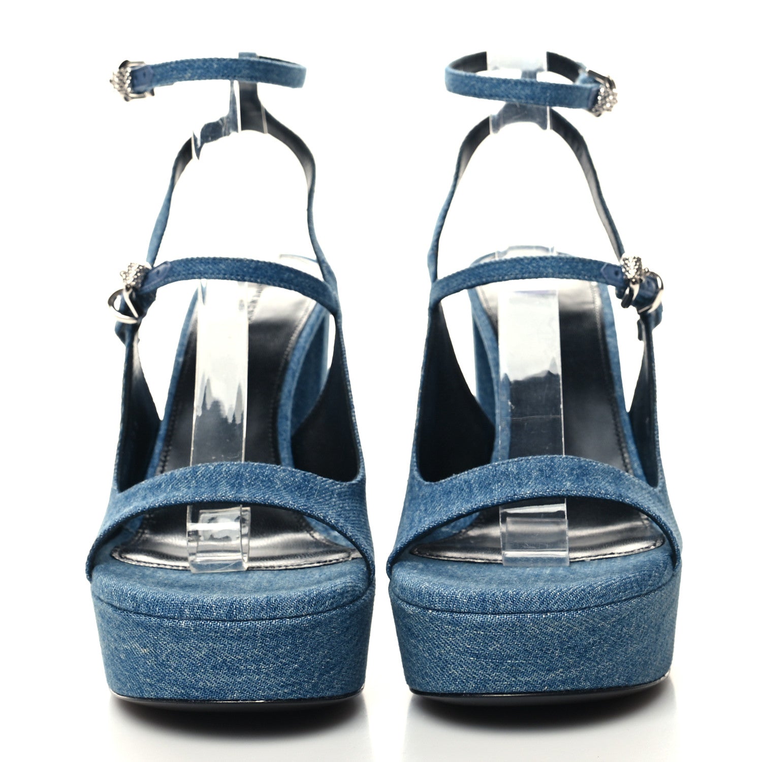 Givenchy Denim Voyou Sandals 38.5 Medium Blue 2 of 9