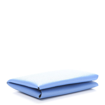 Hermes Epsom Calvi Card Case Bleu Paradis 4 of 7