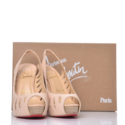 Christian Louboutin Calf Vegetale Griff Sling 120 Pumps 36 Natural Grezzo 12 of 12