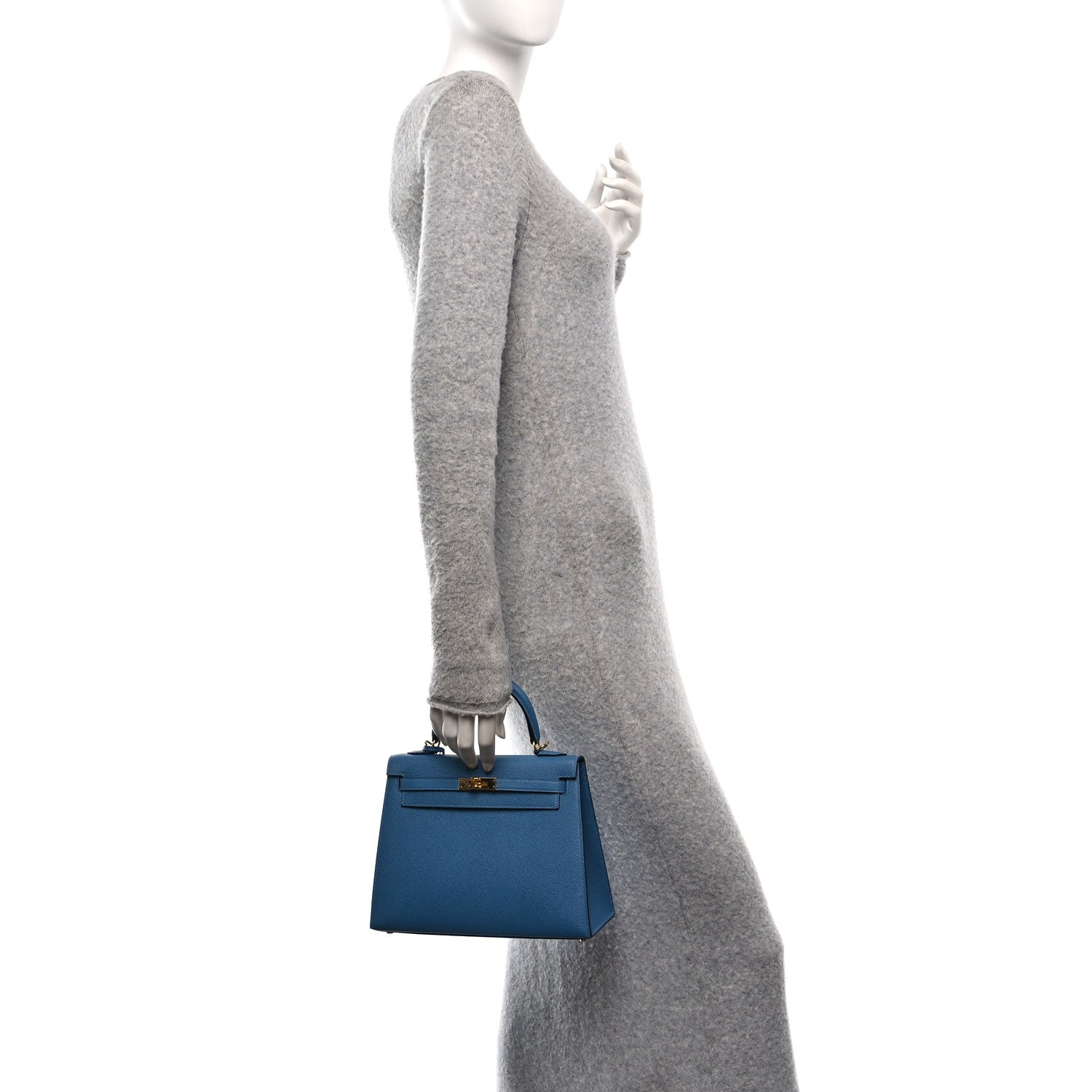 Hermes Epsom Kelly Sellier 25 Bleu Azur 2 of 17