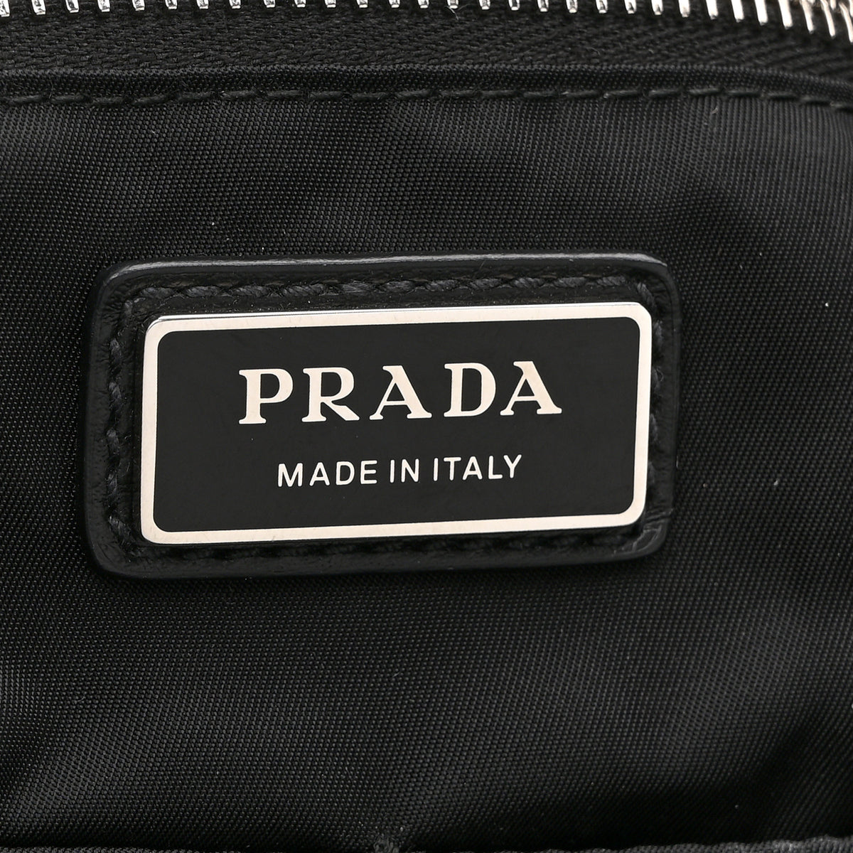 Prada Re-Nylon Triangle Padded Logo Tote Black 6 of 10