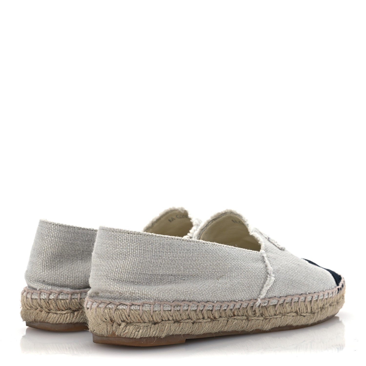 Chanel Linen CC Espadrilles 37 Beige Black 5 of 13