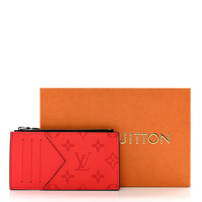 Louis Vuitton Taigarama Coin Card Holder Fire Red 3 of 7